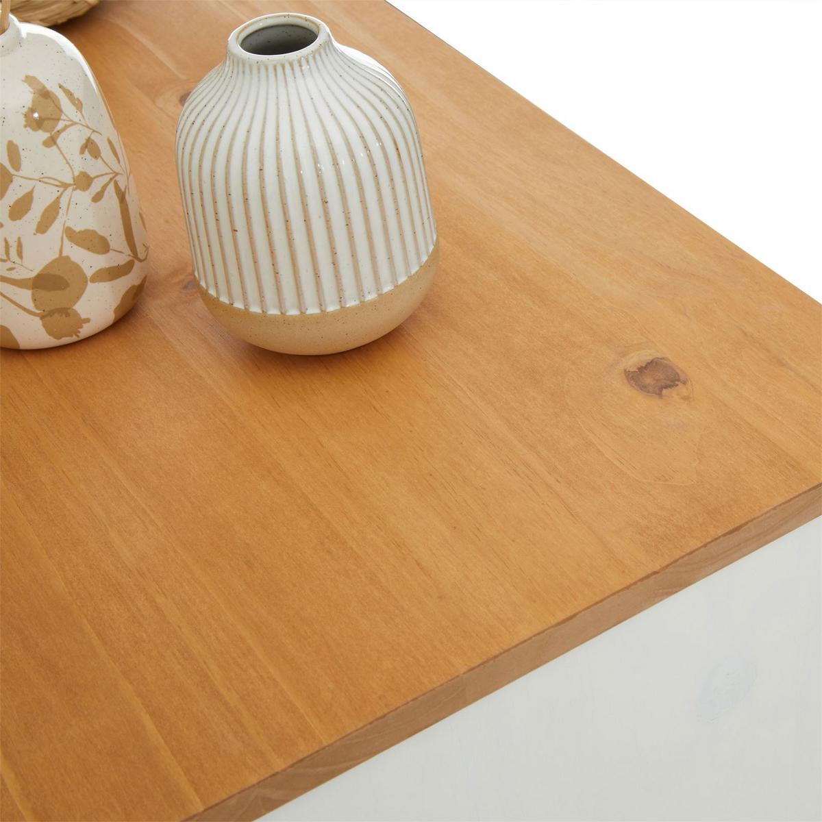 KOMMODE BOLTON weiß/braun - Weiß/Braun, Holz (91/88/40cm) - IDIMEX