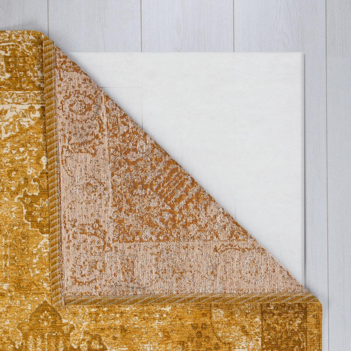 TEPPICH COQUET, im Vintage-Stil, Senfgelb, 120 x 170 cm - Gelb, Textil (170/120cm) - KADIMA DESIGN