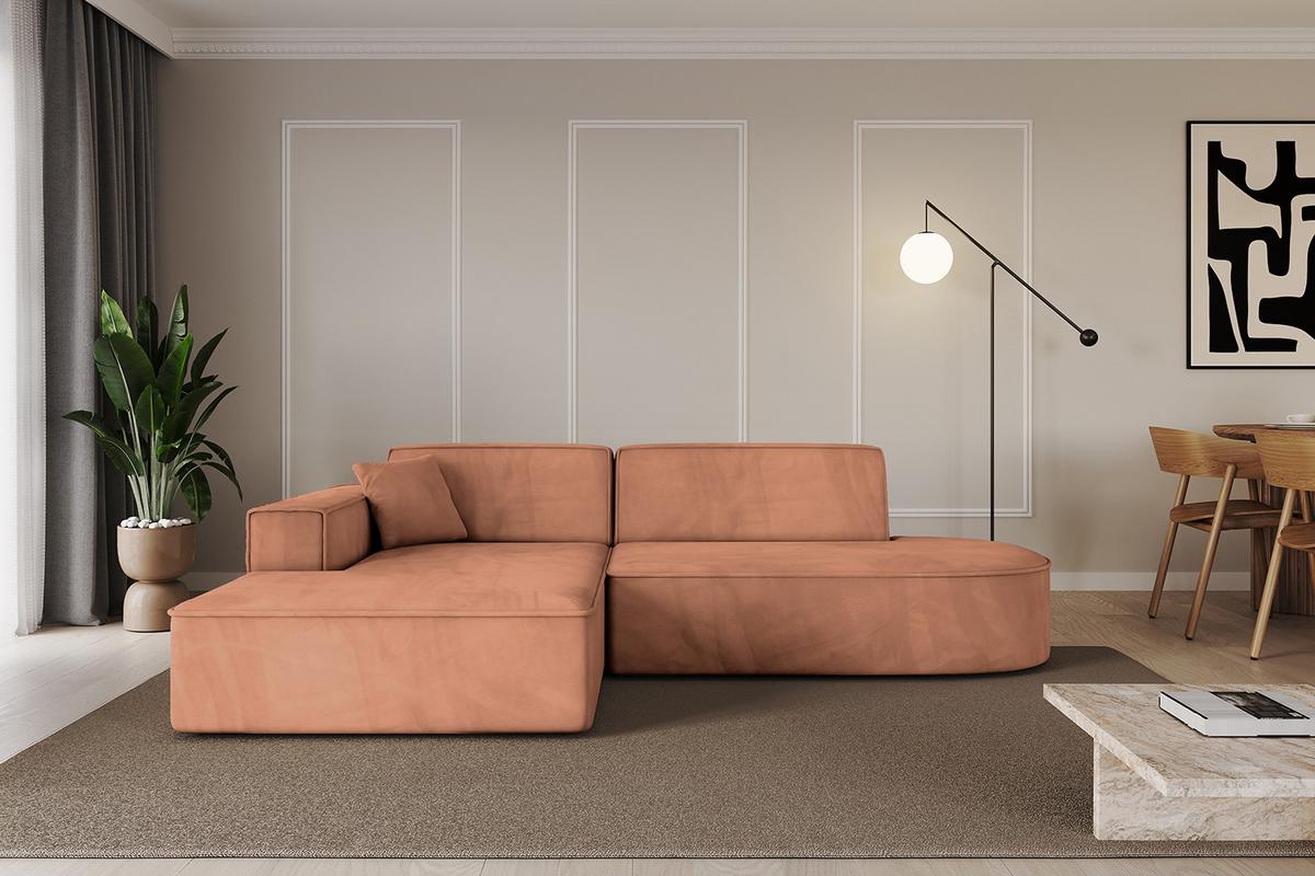 ECKSOFA Ottomane Links IREA-L1-v4 - 234x171x79 cm Koralle - Koralle, Holzwerkstoff/Textil (234/171cm) - ALTDECOR