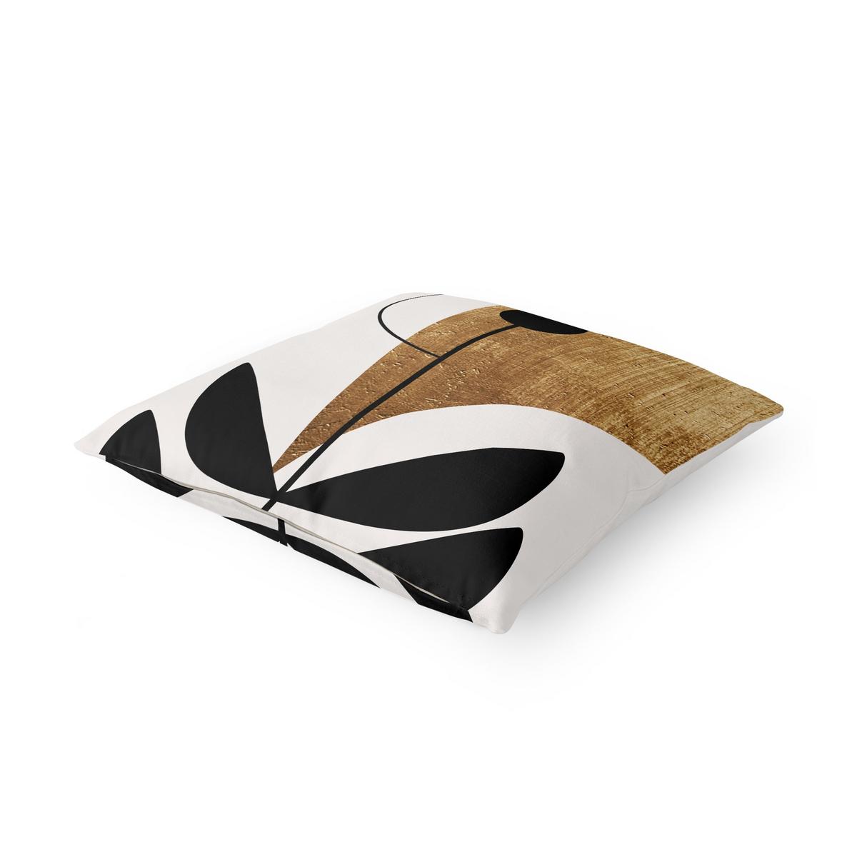 DEKOKISSEN Abstrakte Formen - Blume Gold 40/40 cm - Goldfarben, Textil (40/40/10cm) - Bilderwelten