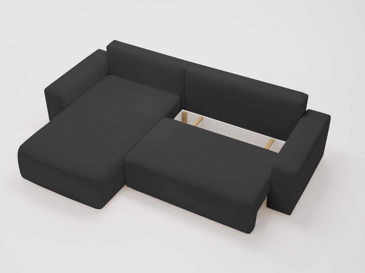 ECKSOFA Tazones Schwarz Links - Schwarz, Holz/Kunststoff (250/165cm) - Graingold