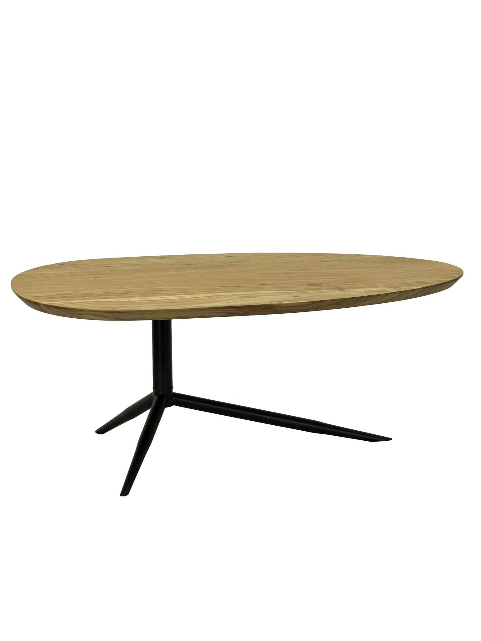COUCHTISCH PIENZA, Akazie Massivholz, 87 x 50 x 36 cm - Schwarz/Akaziefarben, Holz/Metall (50/87/36cm) - KADIMA DESIGN