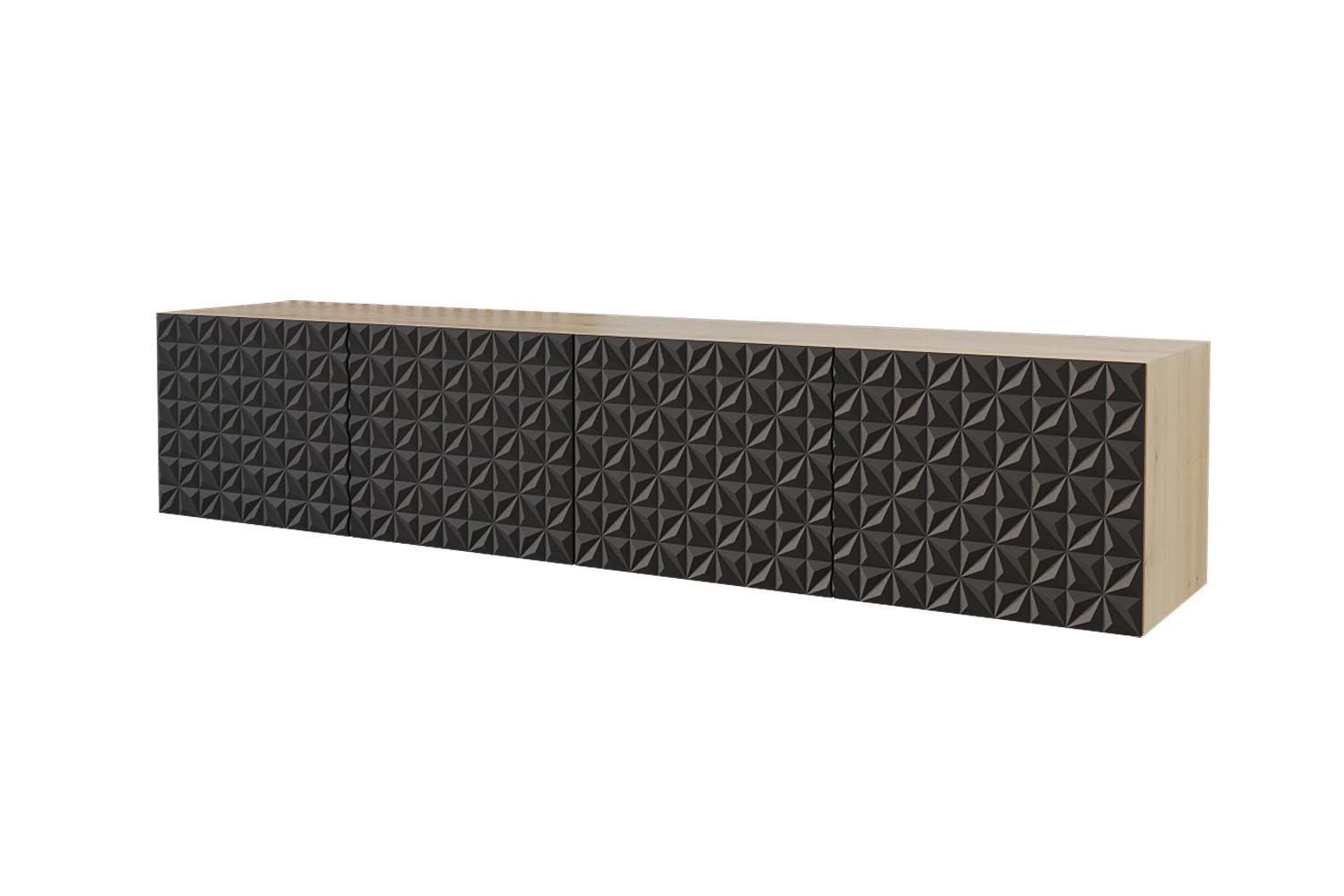 LOWBOARD VIRA-W 2x100x40x40 cm - Artisan / Schwarz - Schwarz, Holzwerkstoff (200/40/40cm) - ALTDECOR