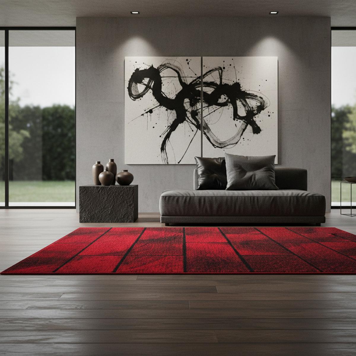 TEPPICH Kurzflor ANDALO in Rot, geometrisch, 120 x 170 cm - Rot, Textil (170/120cm) - KADIMA DESIGN