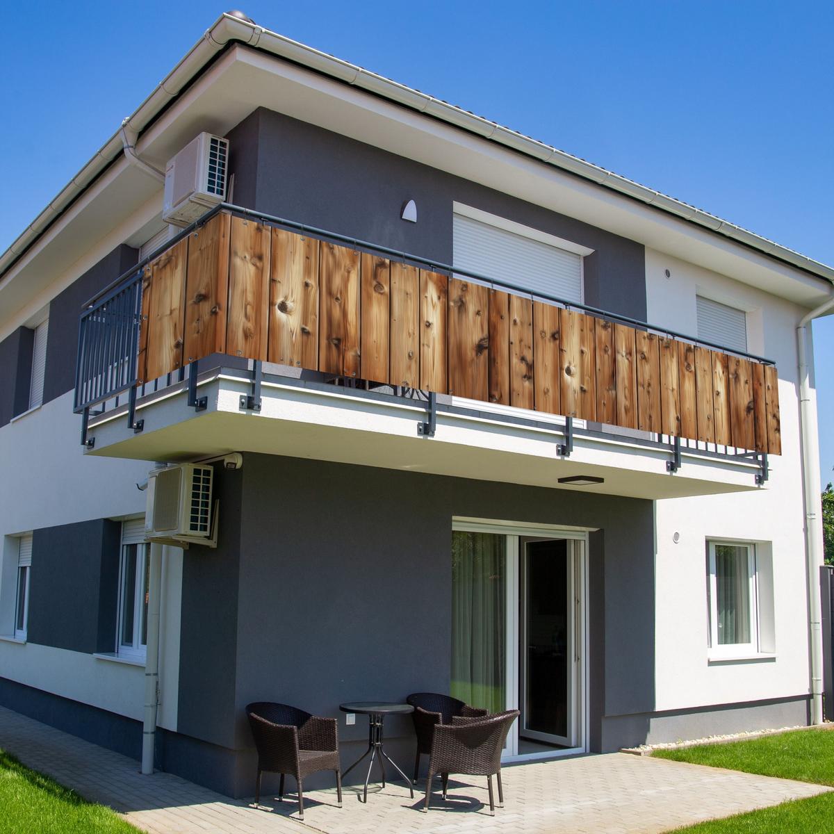 BALKON-SICHTSCHUTZ Holz - Regale - Braun Groß 500x85 cm - Buchefarben, Kunststoff (500/85cm) - MuchoWow