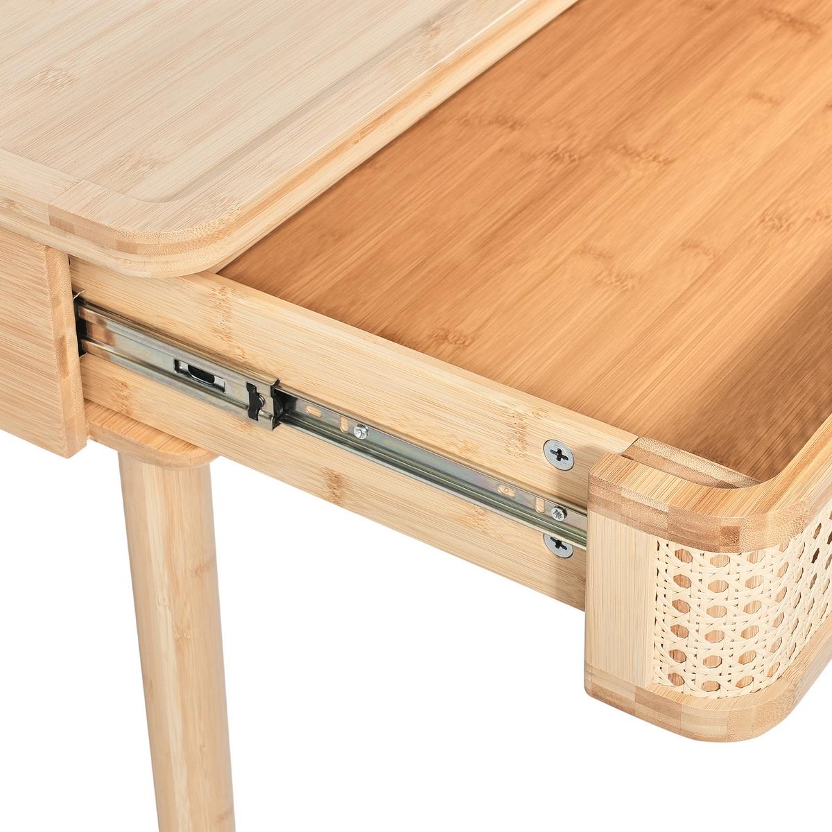 SCHMINKTISCH mit Spiegel Hellbraun Rancheria - Hellbraun, Holz (81/124/41cm) - Beliani
