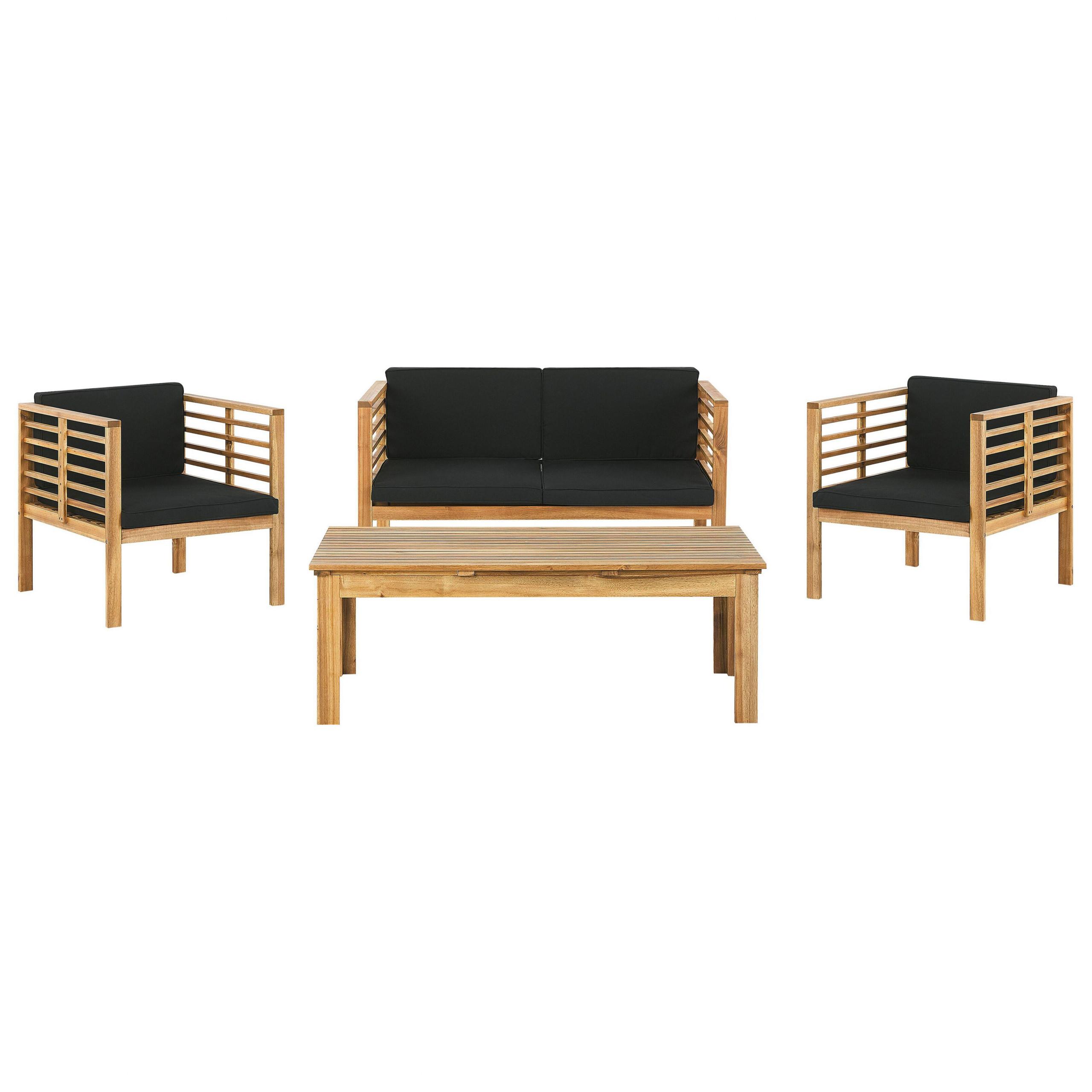 4-SITZER LOUNGE SET Akazienholz Hellbraun Pacific - Hellbraun, Holz - Beliani