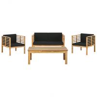 4-SITZER LOUNGE SET Akazienholz Hellbraun Pacific - Hellbraun, Holz - Beliani