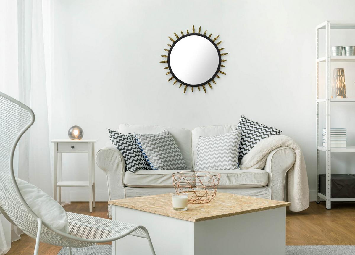 WANDSPIEGEL Gold 52/52 cm - Goldfarben, Metall (6.6/52/8cm) - KUNSTLOFT