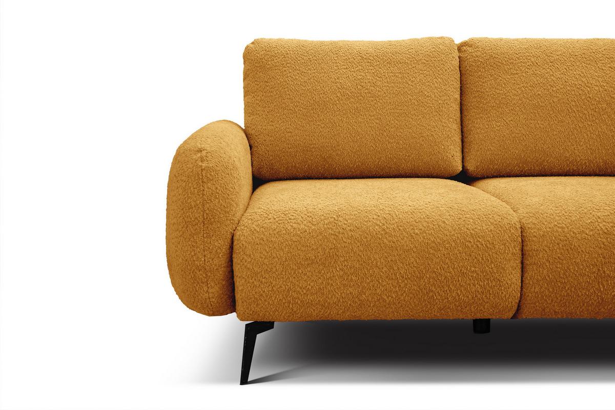 SOFA FEBE 2-Sitzer, senfgelb - Gelb/Schwarz, Holz/Textil (160/82/96cm) - Wozimo