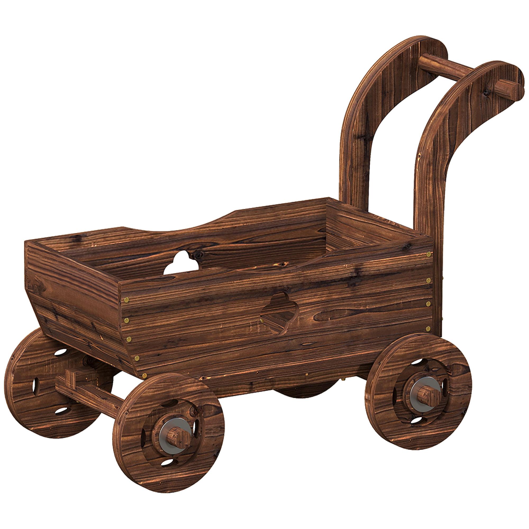 HOCHBEET Tannenholz Verkohlt - Braun, Holz (38/52/68cm) - Outsunny