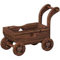 HOCHBEET Tannenholz Verkohlt - Braun, Holz (38/52/68cm) - Outsunny