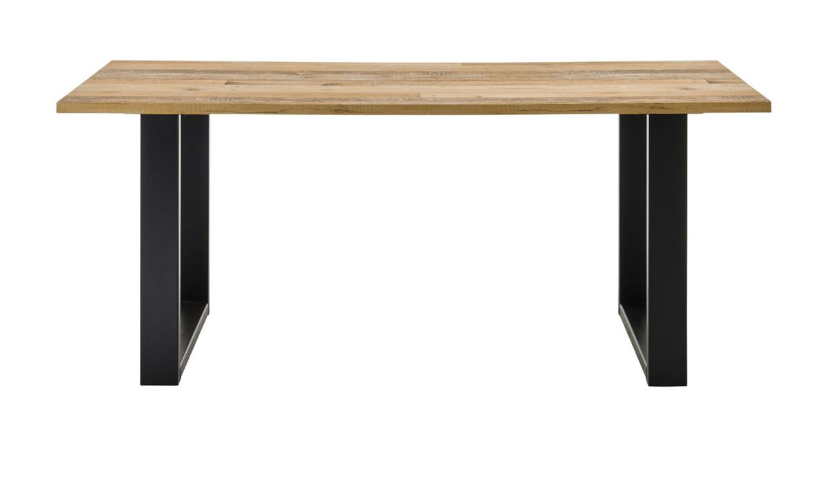 ESSTISCH Used Wood hell, anthrazit 180 cm, Küchentisch für 4-6 Personen - Anthrazit/Naturfarben, Holz/Metall (180/80/76cm) - Furn.Design