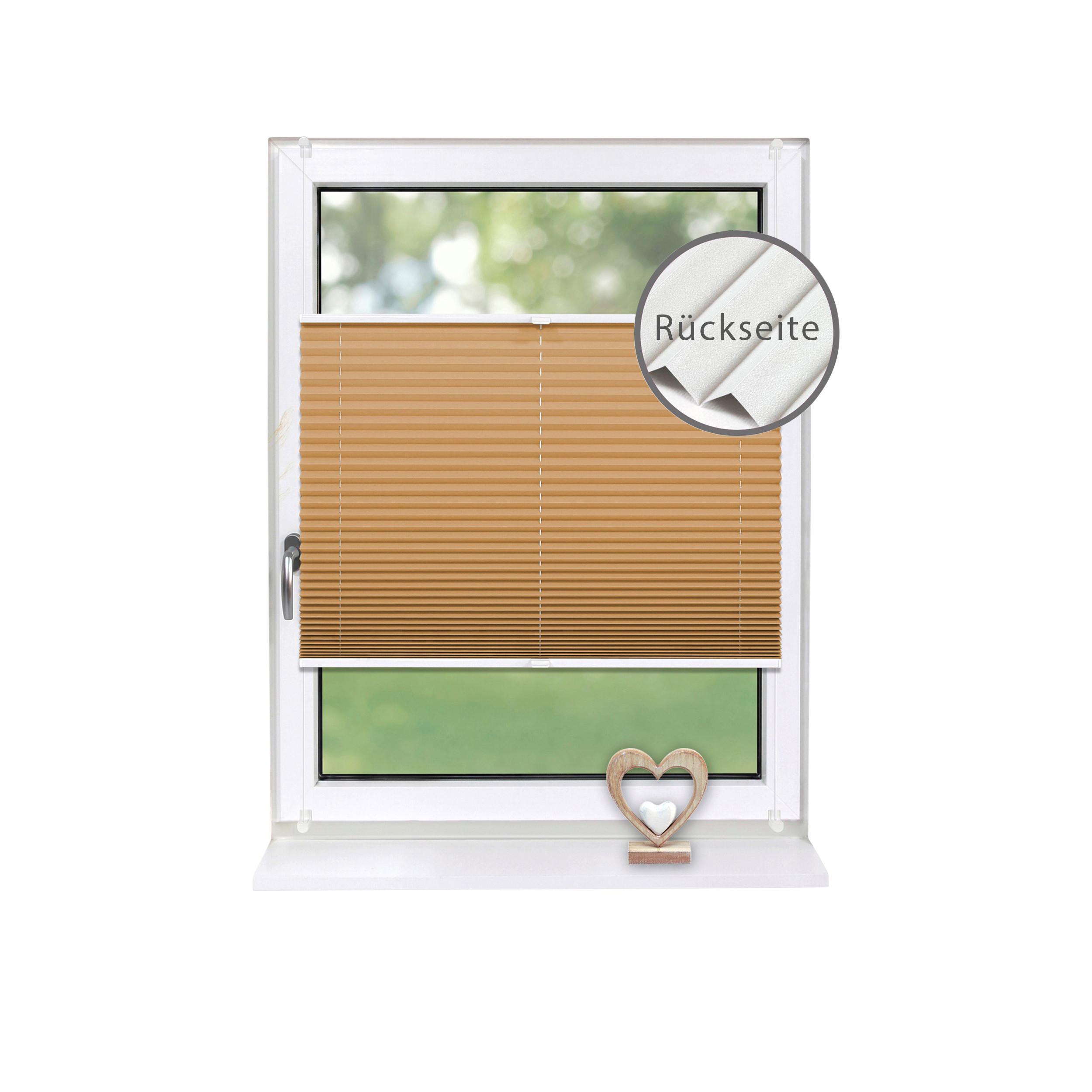 PLISSEE Thermo Basic 95 x 210cm Klemmfix ohne Bohren - Cappuccino, Textil (95/210/210cm) - Deco-Raum