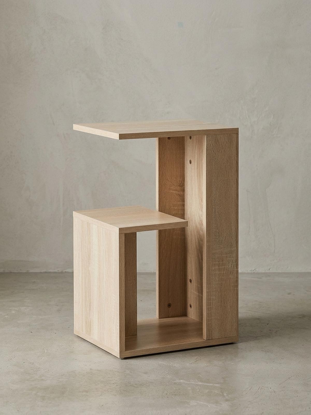 BEISTELLTISCH Holz 3 Ablagen Melaminbeschichtung BRENTA, Beige 35x30x61 cm - Beige, Holz (30/35/61cm) - KADIMA DESIGN