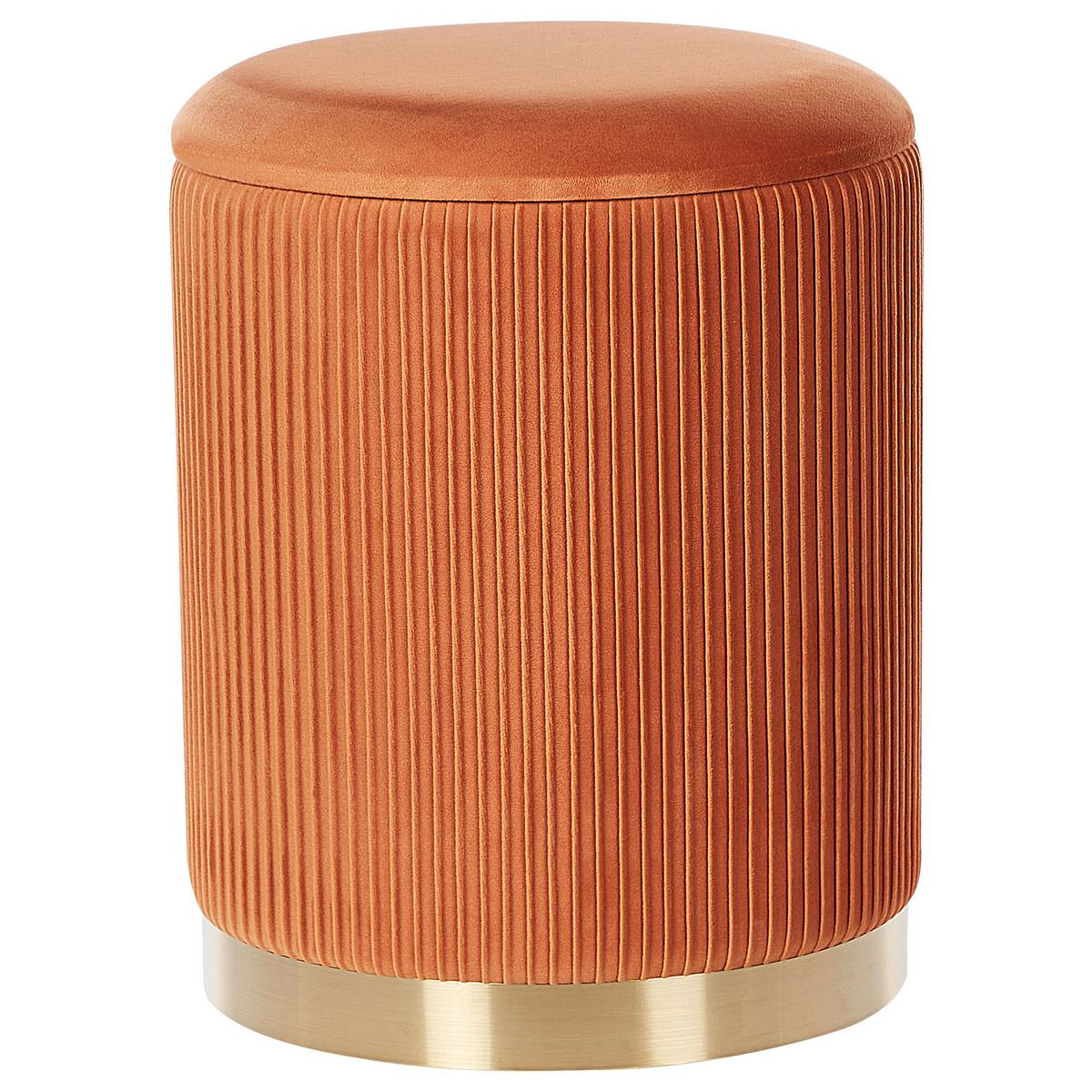 POUF 2er-Set-Orange Miramar - Goldfarben/Orange, Textil (31/44/31cm) - Beliani