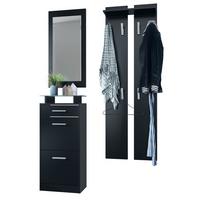GARDEROBE Loret Front in Schwarz matt - Schwarz, Holzwerkstoff (140/200/23cm) - Vladon