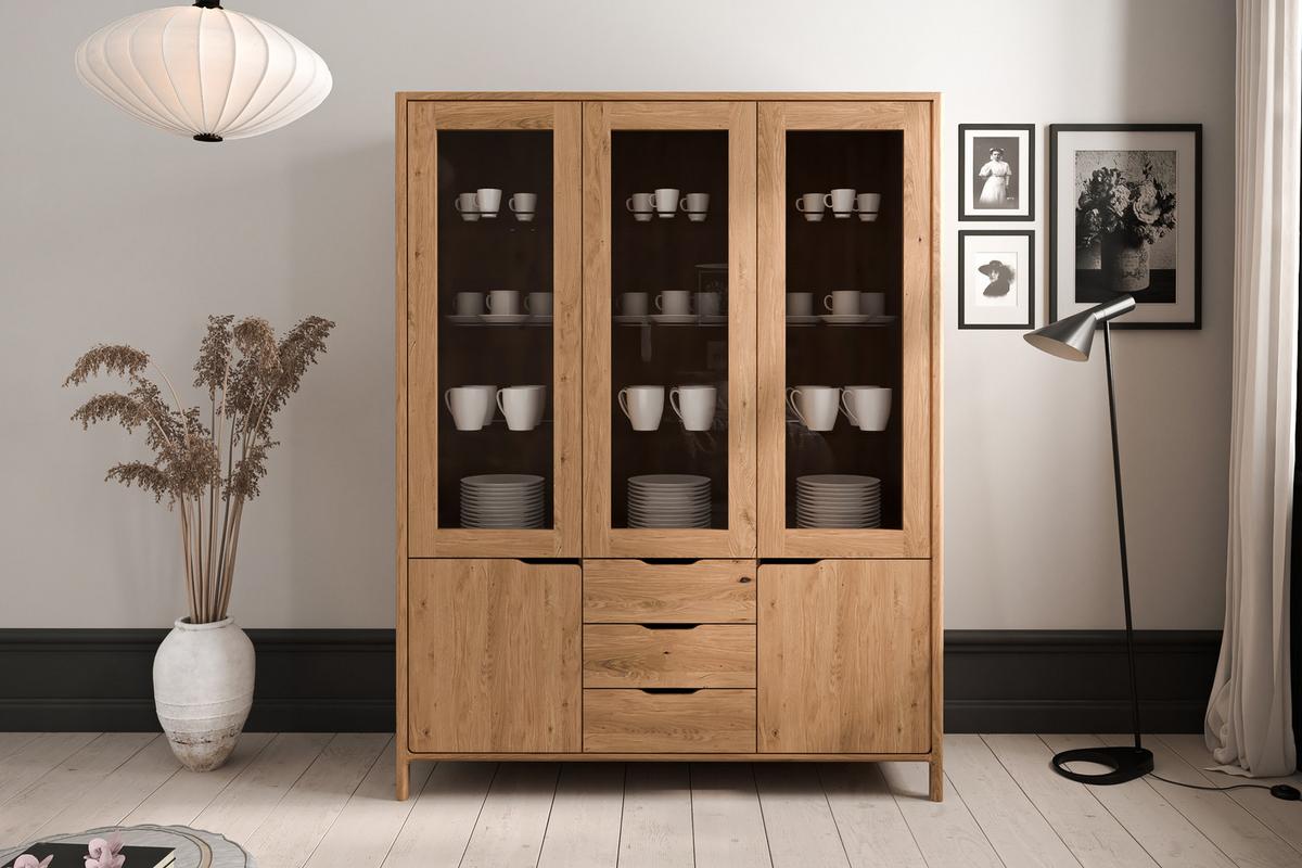 VITRINE PAUL - Wildeiche, Holz (140/188/40cm) - byoak