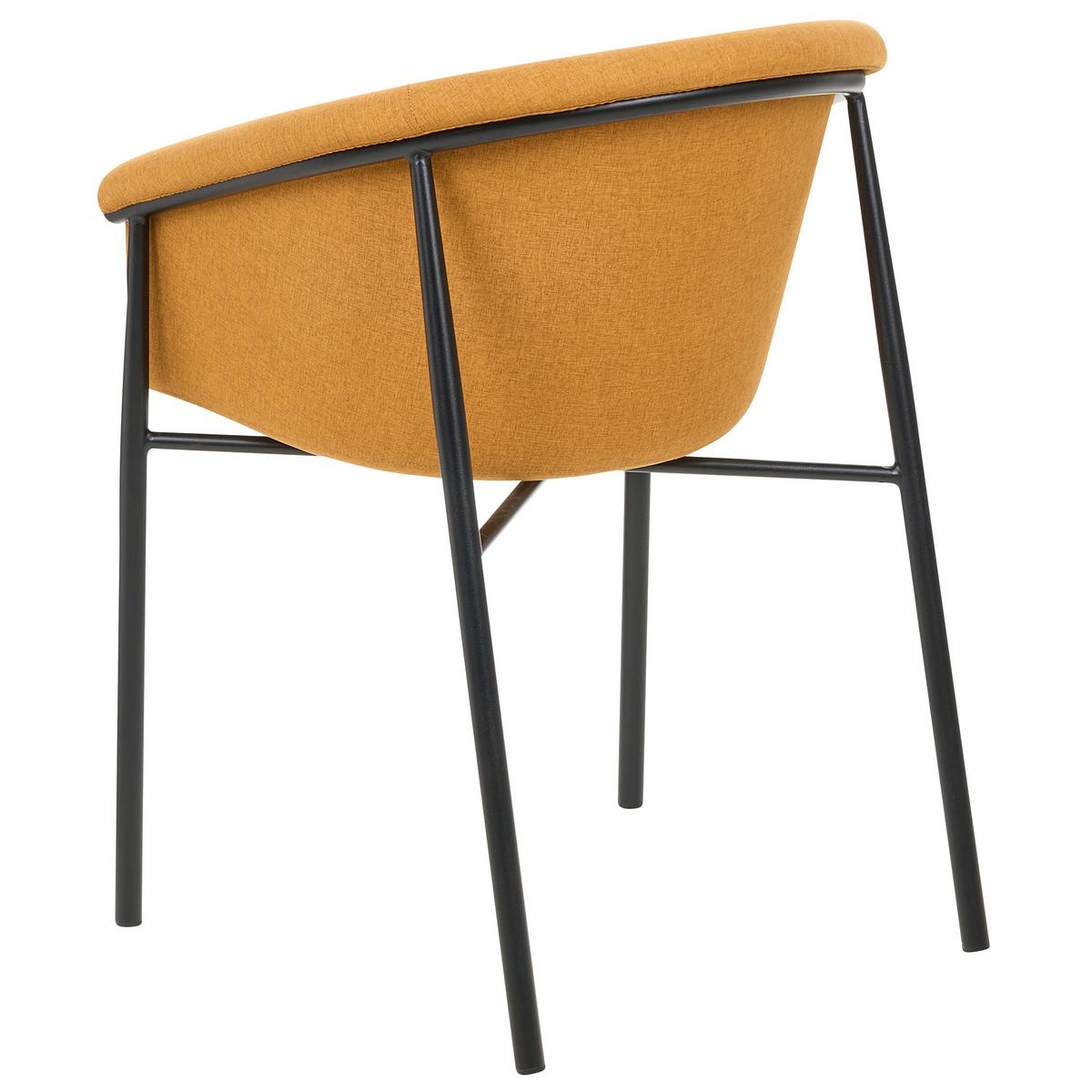 ESSZIMMERSTUHL 2er-Set Polyester Orange Ames - Orange, Textil/Metall (57/80/56cm) - Beliani