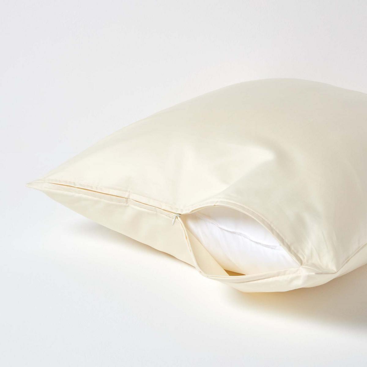 KISSENBEZUG Premium, Ägyptische Baumwolle, Fadendichte 1000 - Creme, Textil (60/60cm) - Homescapes