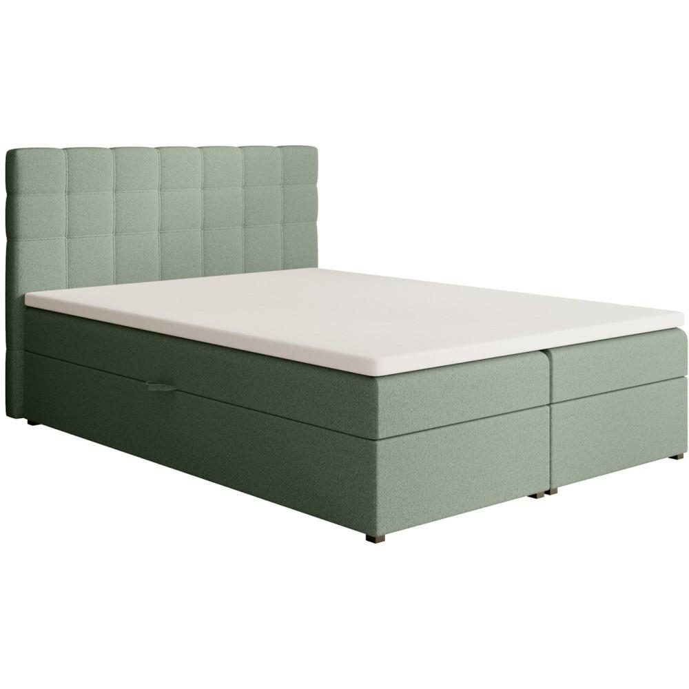 POLSTERBETT Topiq I 144/203/103 grün, Bouclé-Stoff - Grün, Holzwerkstoff (140/200cm) - Beautysofa