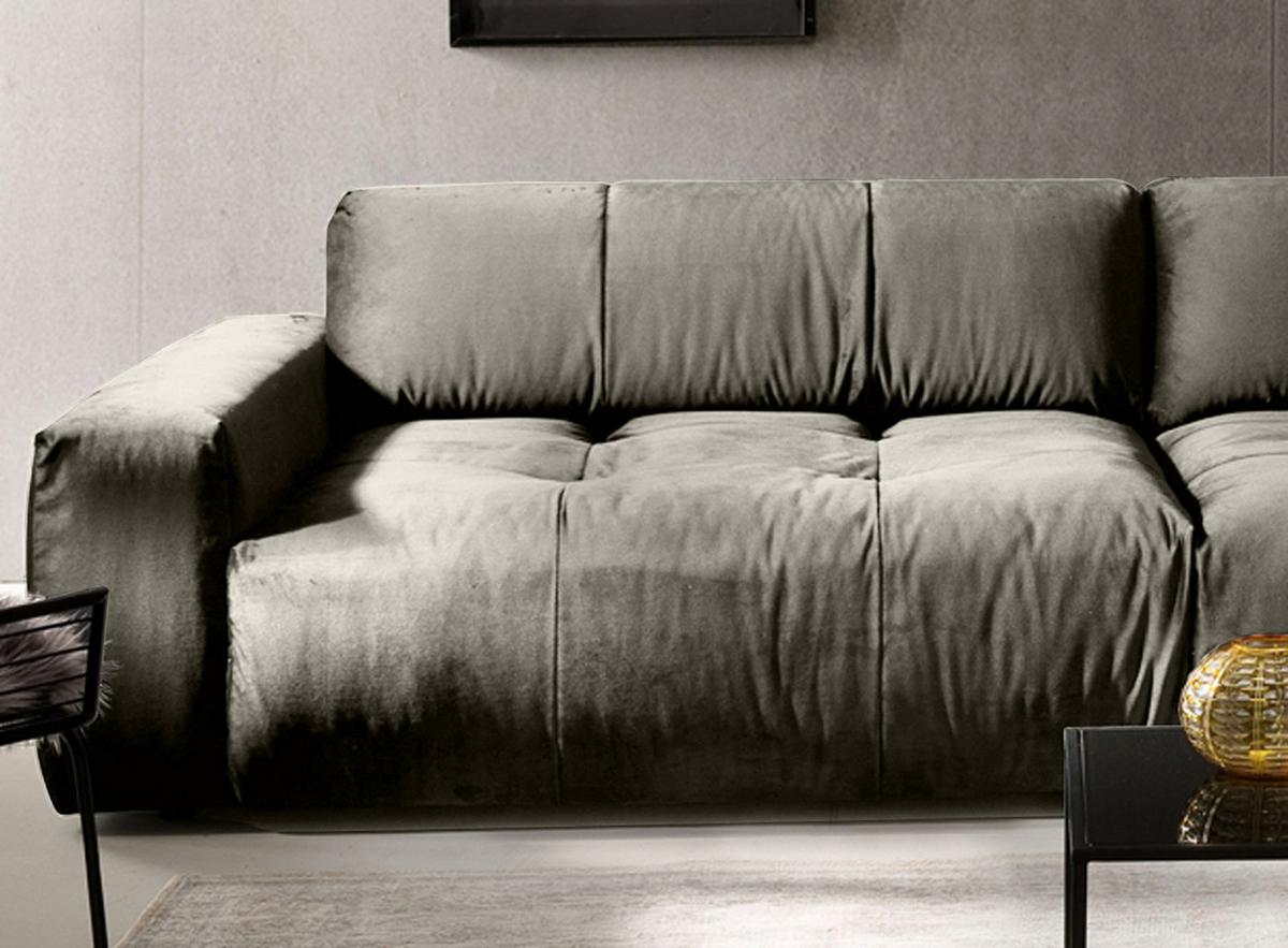 SOFA MIT SITZTIEFENVERSTELLUNG PALACE Silber Webstoff Relaxfunktion - Silberfarben, Textil (298/74/120cm) - KAWOLA