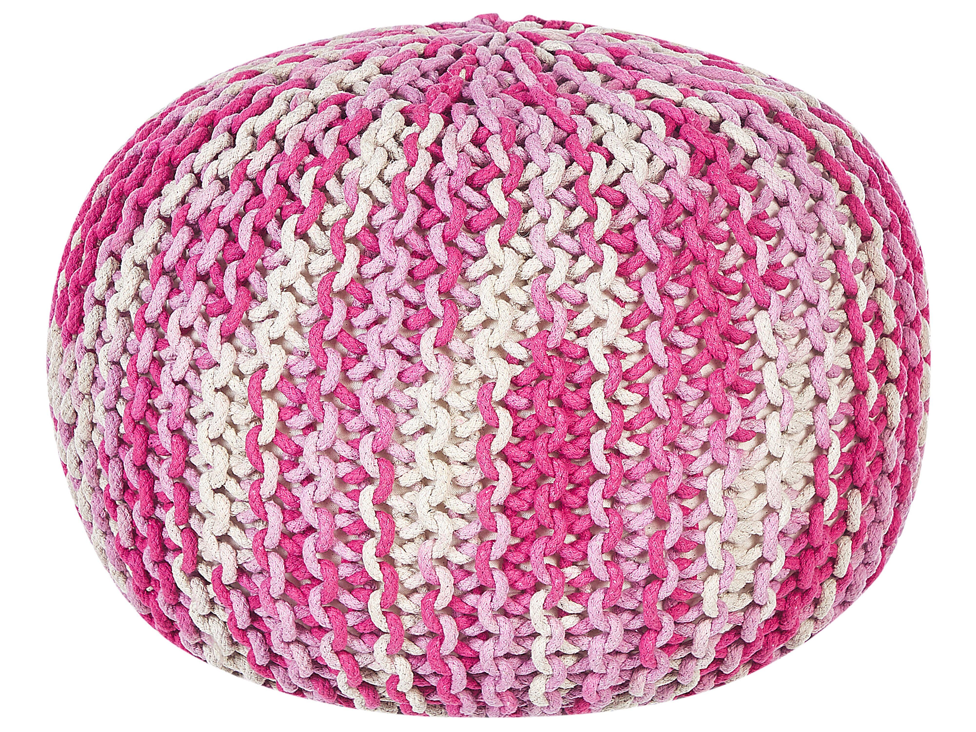 POUF Conrad 50/50/35 cm - Weiß, Naturmaterialien/Textil (50/35/50cm) - Beliani