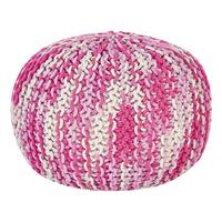 POUF Conrad 50/50/35 cm - Weiß, Naturmaterialien/Textil (50/35/50cm) - Beliani