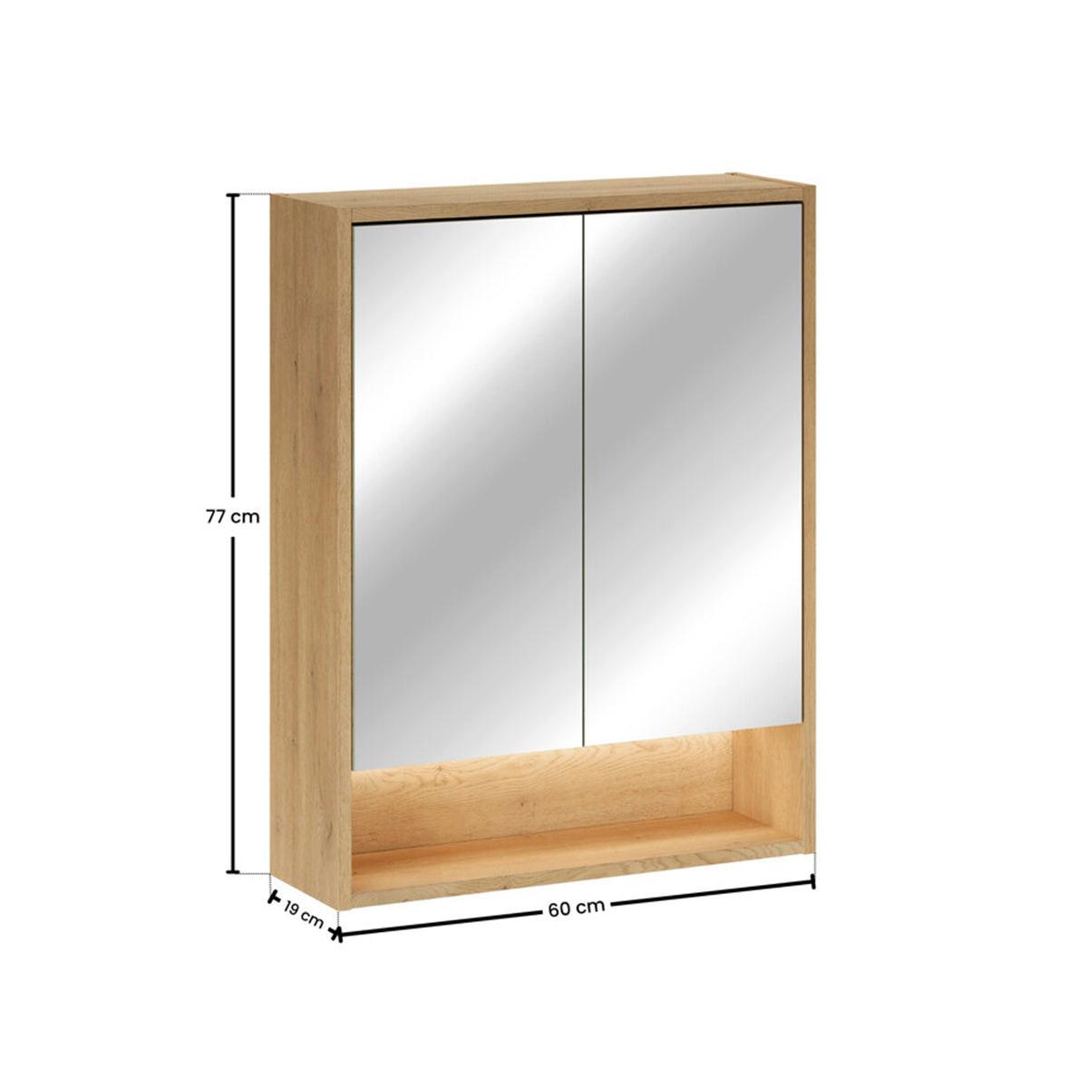 SPIEGELSCHRANK Edmé Holz - Braun, Holzwerkstoff (60/76.8/18.8cm) - Petits-meubles