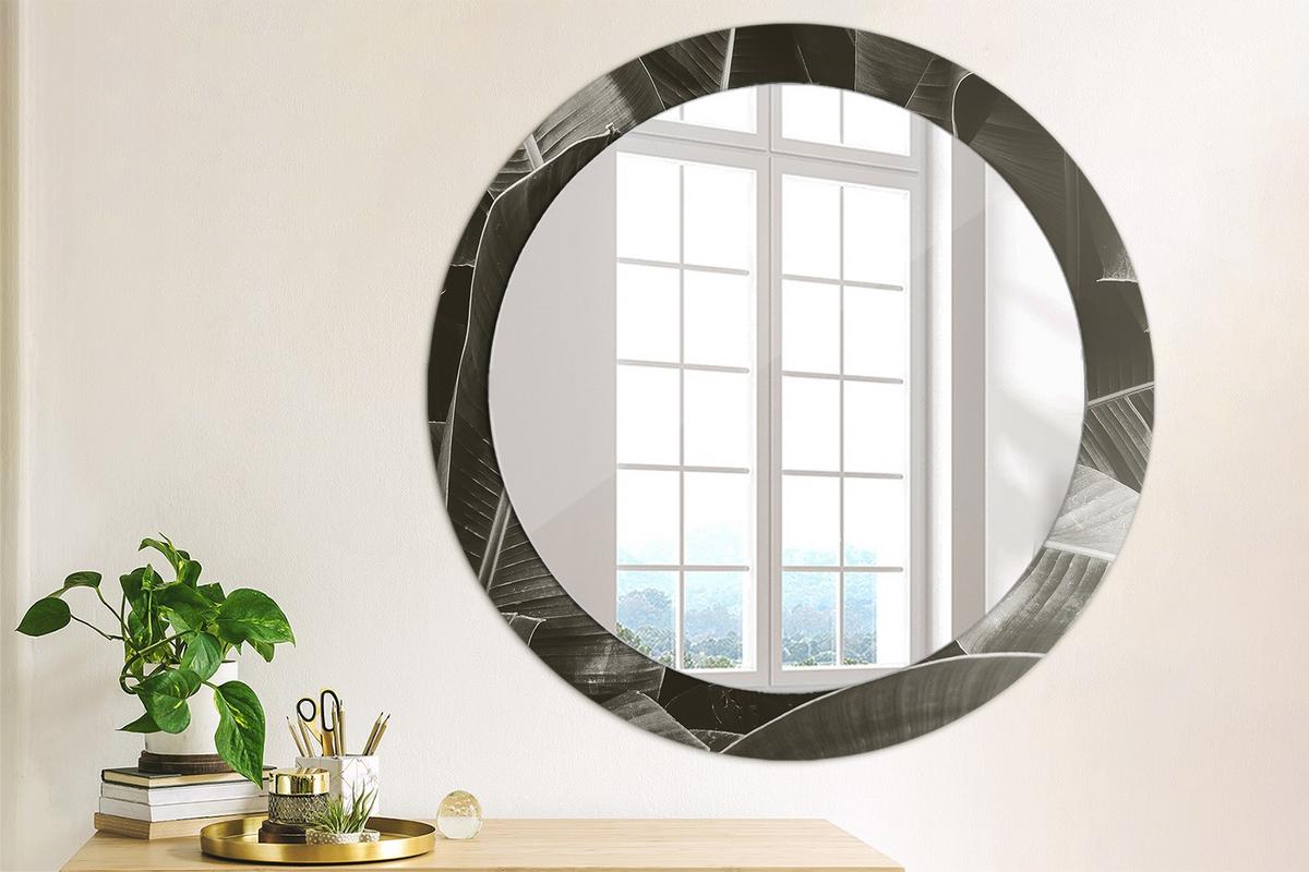 SPIEGEL Rund Ø 80 cm mit Aufdruck - Grau, Glas (80/80/0.4cm) - Wallfluent