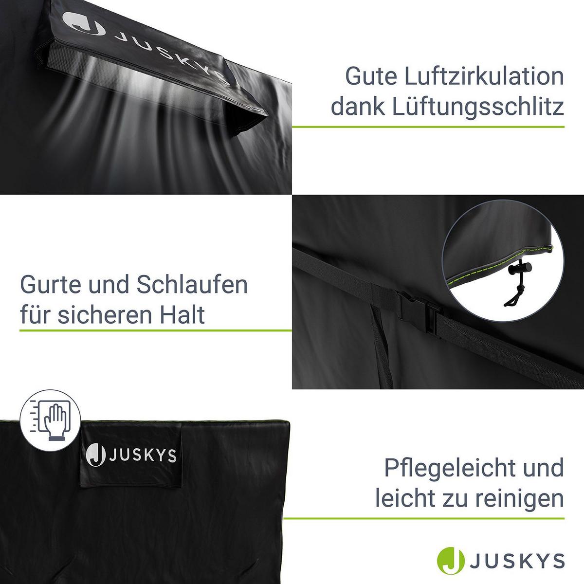 GARTENMÖBELABDECKUNG CoverSafe Pro schwarz - Schwarz, Kunststoff (162/100/242cm) - Juskys