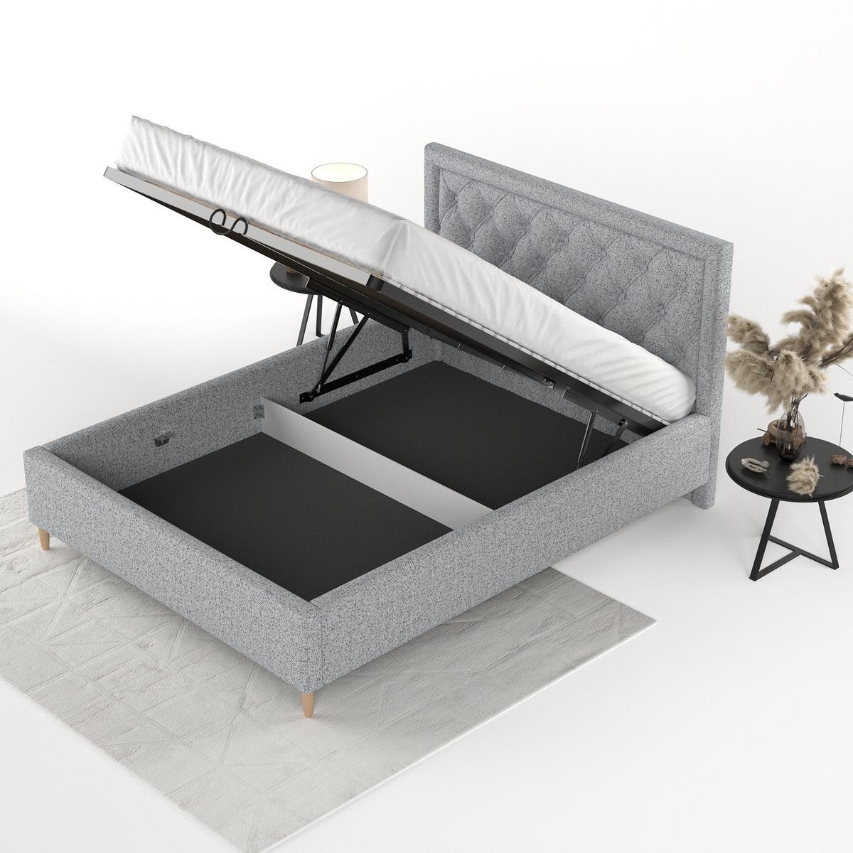 POLSTERBETT Lido 120/200 cm Grau im Riva Stoff - Naturfarben/Grau, Holz/Holzwerkstoff (120/200cm) - AltaBeds