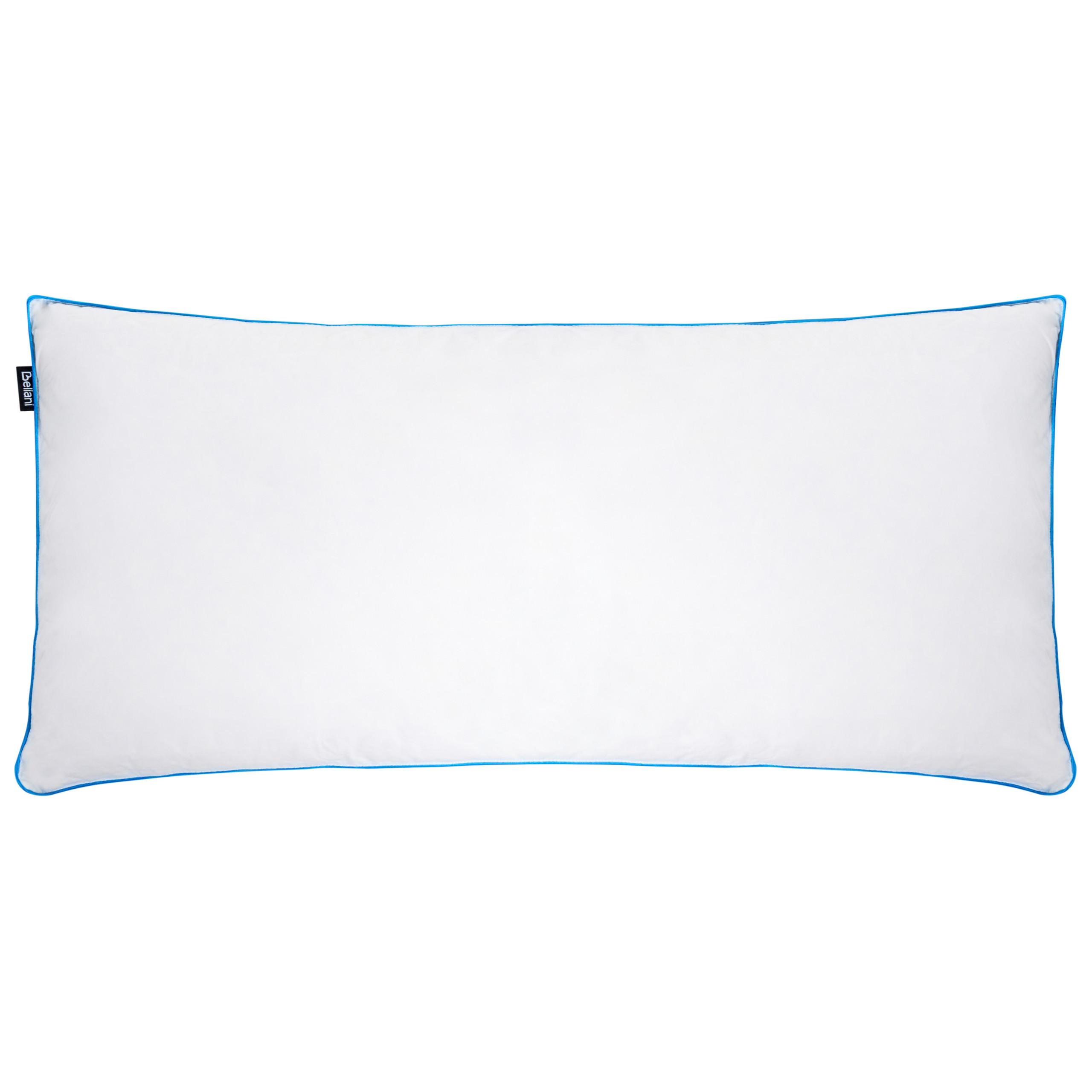 KOPFKISSEN Weiß Hoch 40/80 cm Aneto - Blau/Weiß, Naturmaterialien (80/40cm) - Beliani