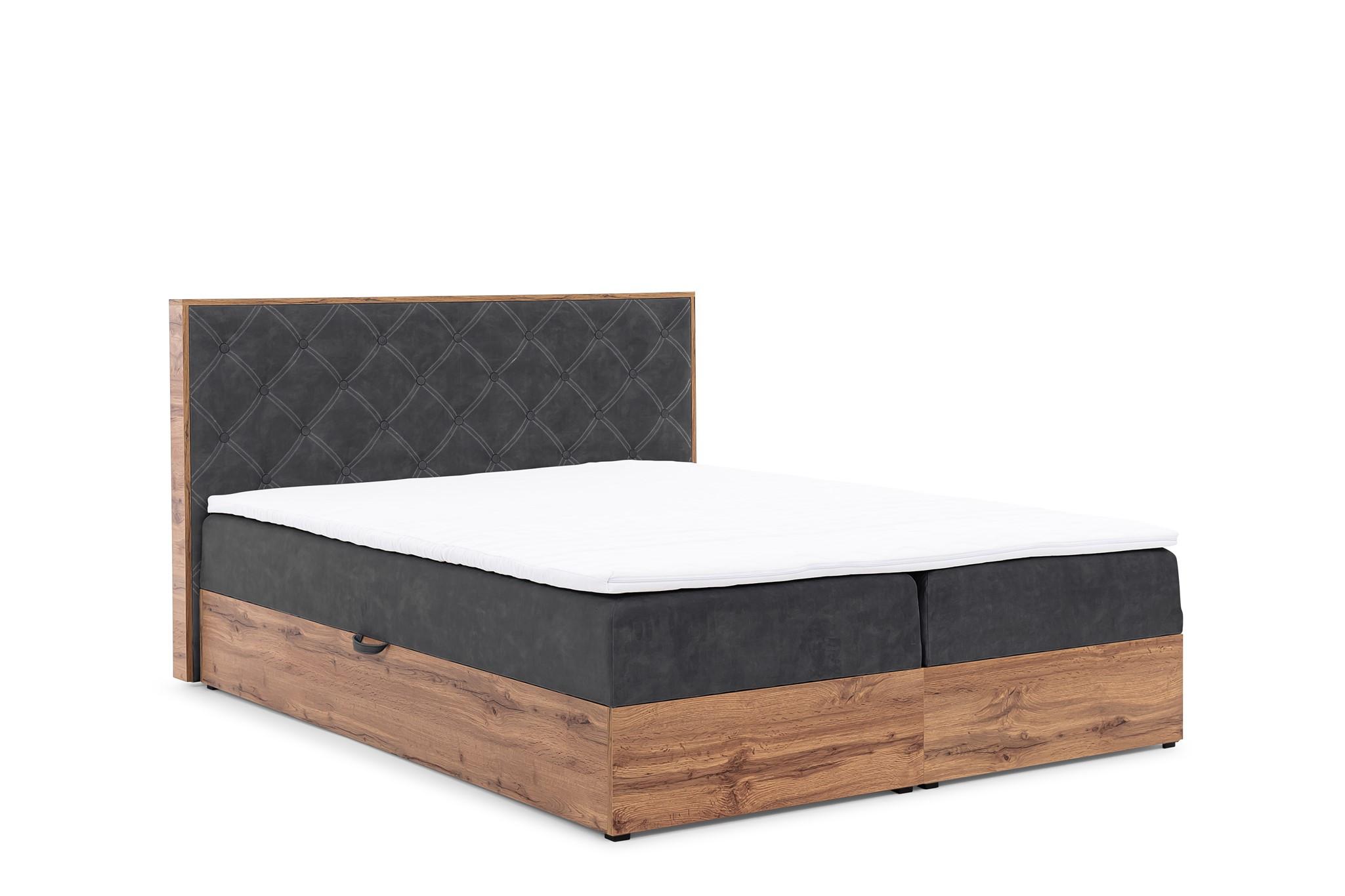 BOXBETT Maximo In Torre - Schwarz, Holzwerkstoff/Textil (140/200cm) - Fun Möbel