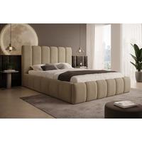 POLSTERBETT Vilo 180x200 mit Bettkasten und Stabilem Metallgestell - Braun, Textil (180/200cm) - Storez24