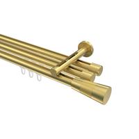 GARDINENSTANGE INNENLAUF Siteno Tanara 100 cm, 3-läufig, 20 mm Ø Messing-Optik - Messingfarben/Goldfarben, Metall (100cm) - INTERDECO
