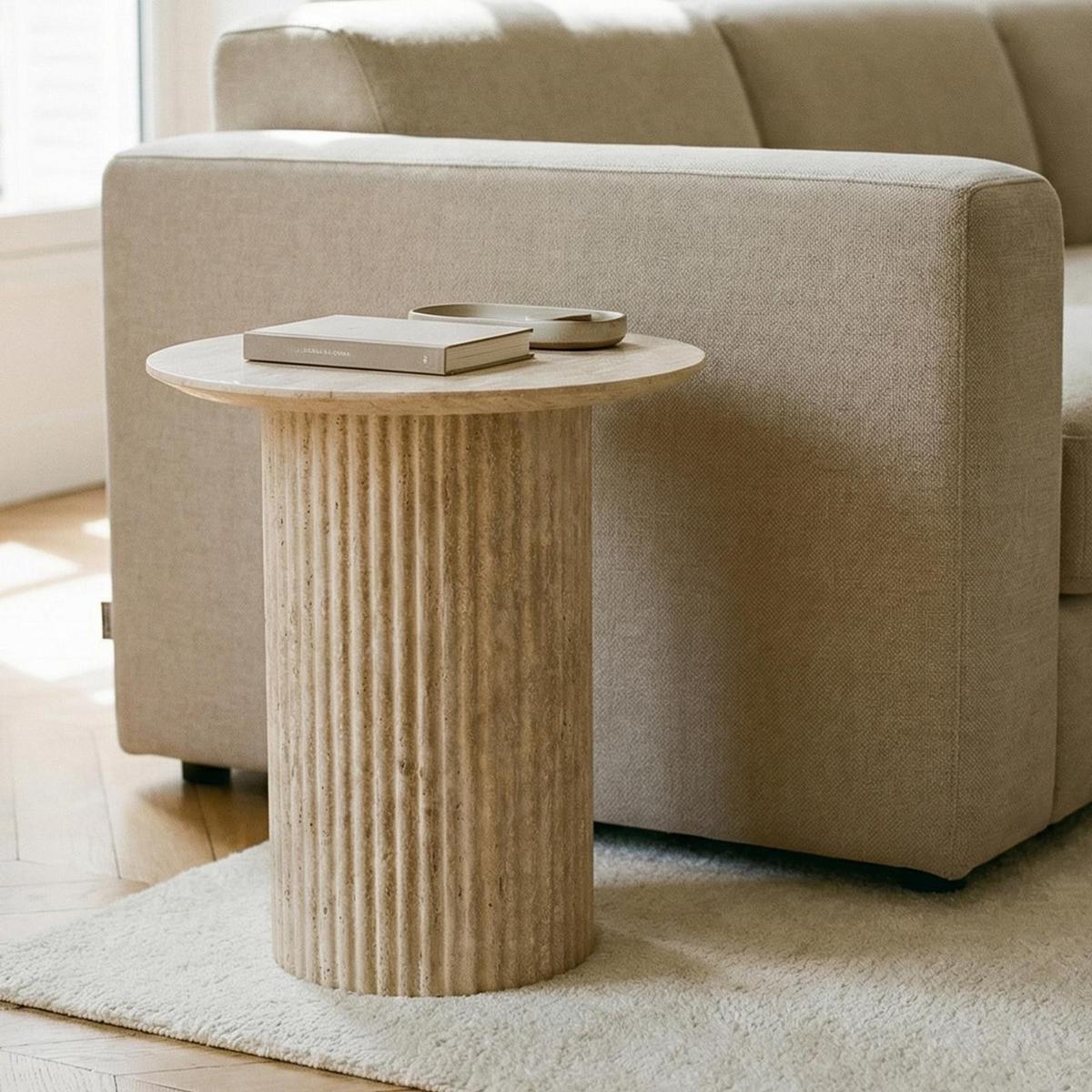 BEISTELLTISCH TEBUR beige - Beige, Holzwerkstoff (45/45/50cm) - IDIMEX