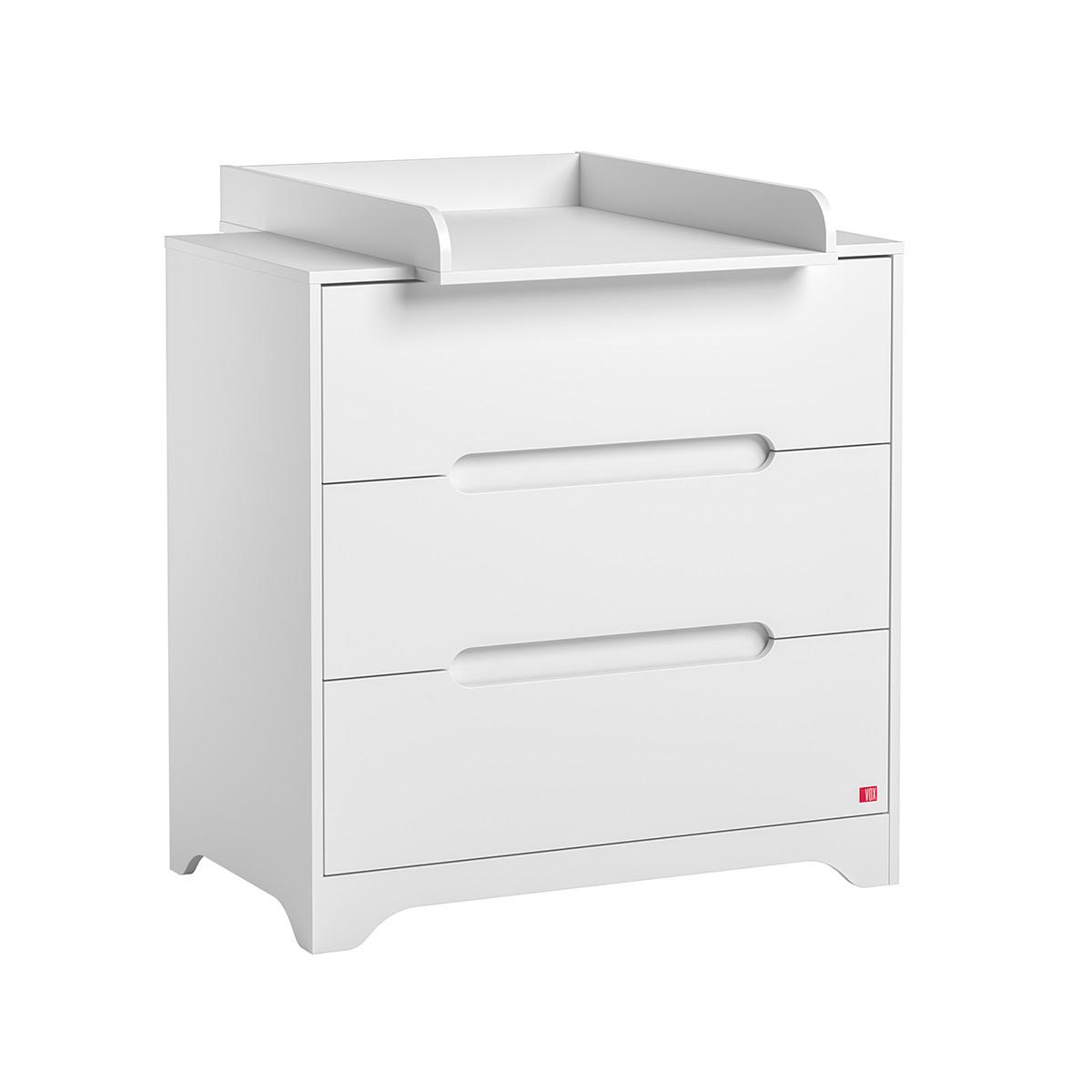 BABYZIMMER 3-teilig Ova Weiß - Weiß, Holzwerkstoff (124.5/86/65cm) - Petits-meubles