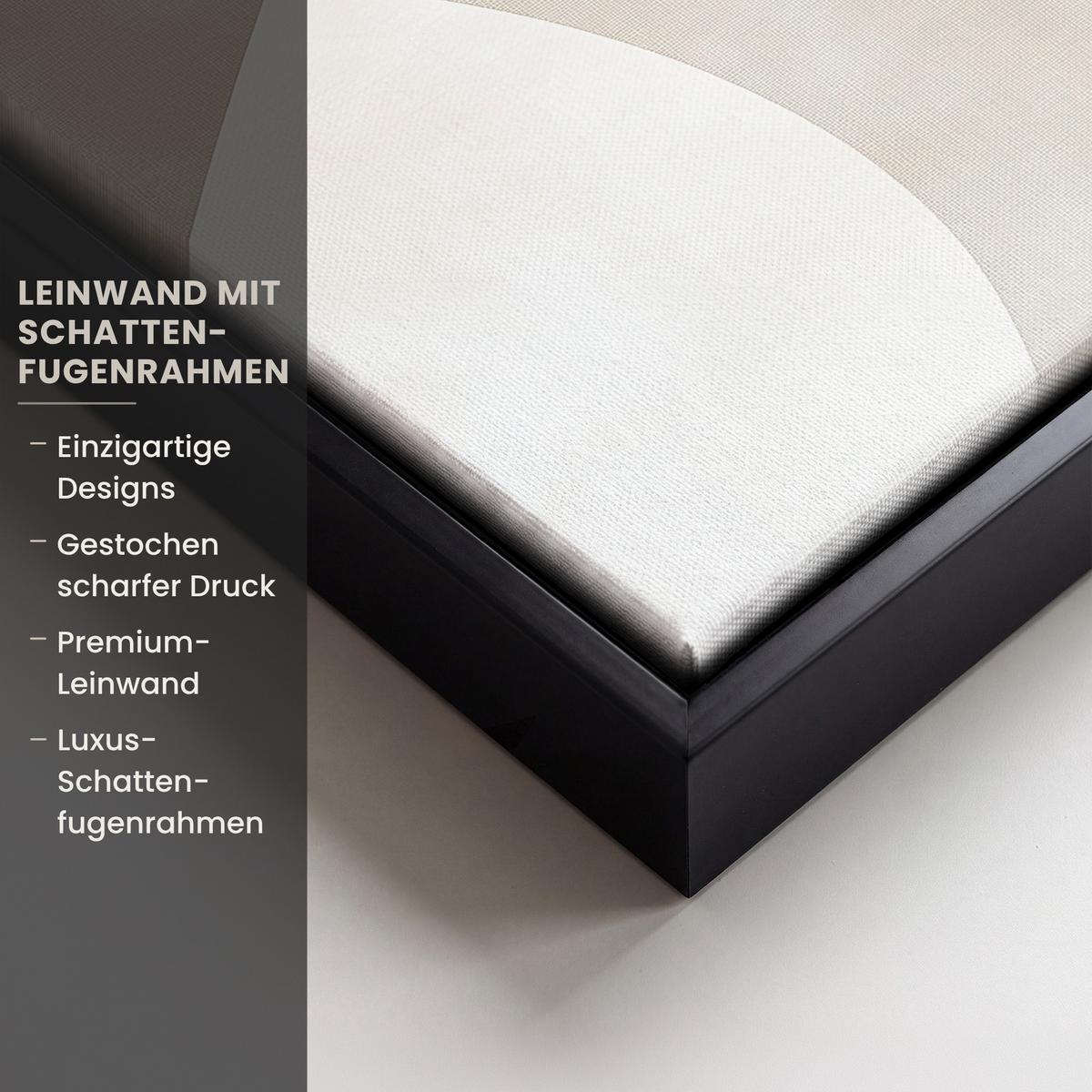 LEINWAND Bilder mit Rahmen - Braun - Japandi - Abstrakt - 20x20 - Sandfarben, Textil (20/20cm) - MuchoWow