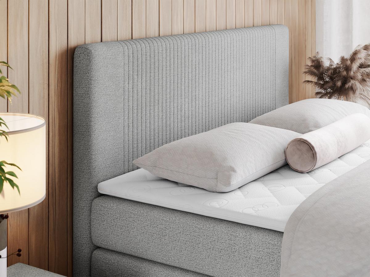 BOXSPRINGBETT KING DOREN 120/200 Hellgrau Struktur - H3 - Hellgrau, Holz/Textil (120/200cm) - MKS