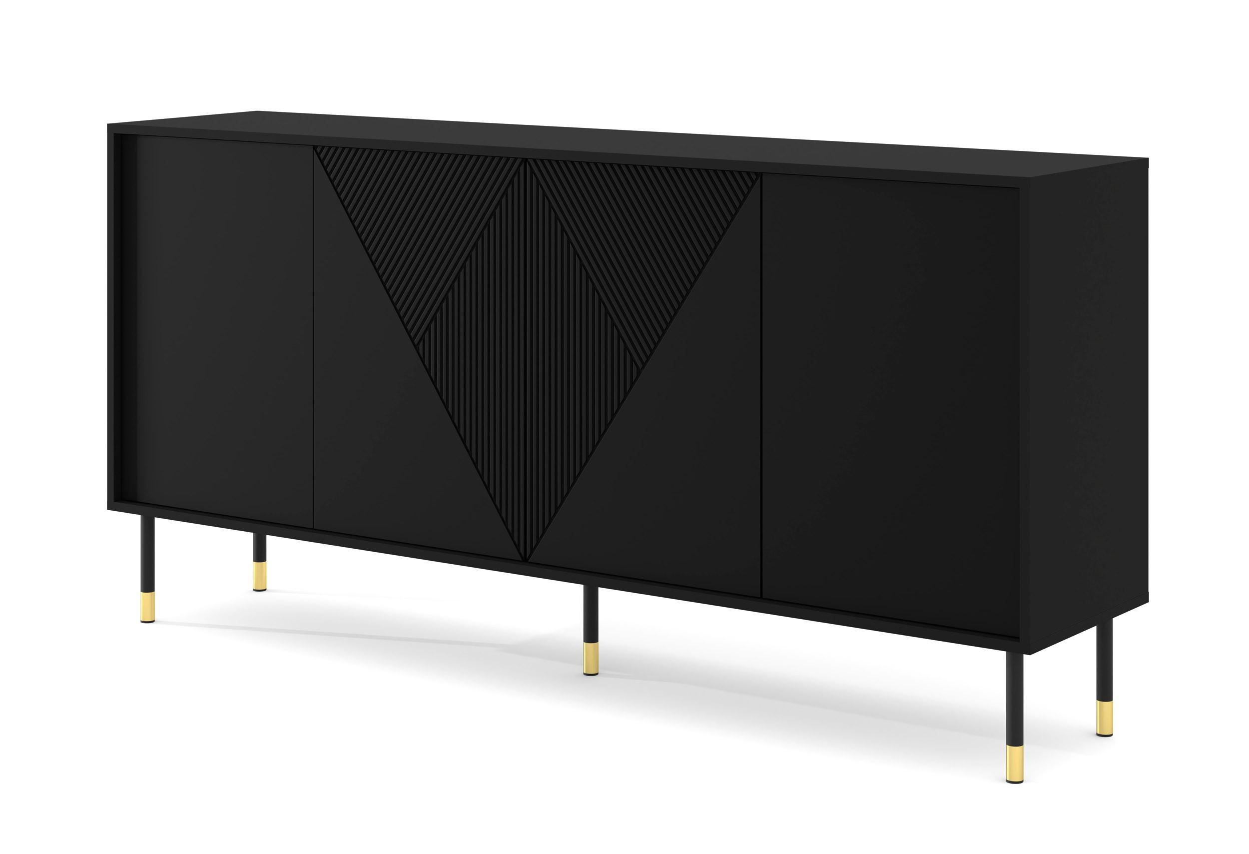 KOMMODE Schwarz, Gold 180/88/40 - Schwarz, Holzwerkstoff (180/88/40cm) - RAUMHIRSCH FURNITURE