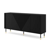 KOMMODE Schwarz, Gold 180/88/40 - Schwarz, Holzwerkstoff (180/88/40cm) - RAUMHIRSCH FURNITURE