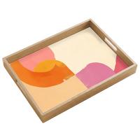 TABLETT Formen - Abstrakt - Farbenfroh 50x35 cm - Orange, Holz (50/5/5cm) - OnlyWow