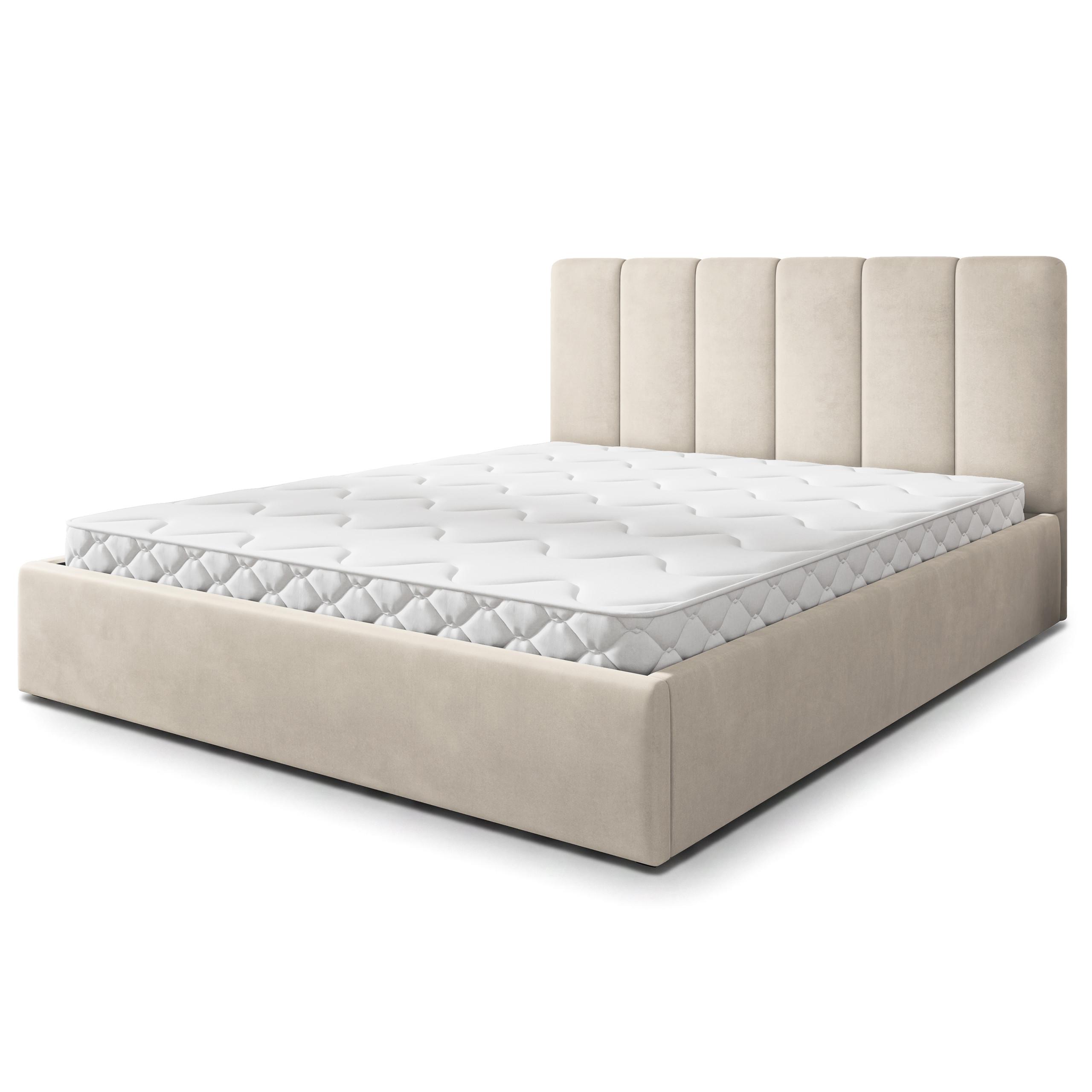 POLSTERBETT NEMIS 140x200 cm mit Bettkästen - Beige - Beige, Holz (140/200cm) - MASSENO