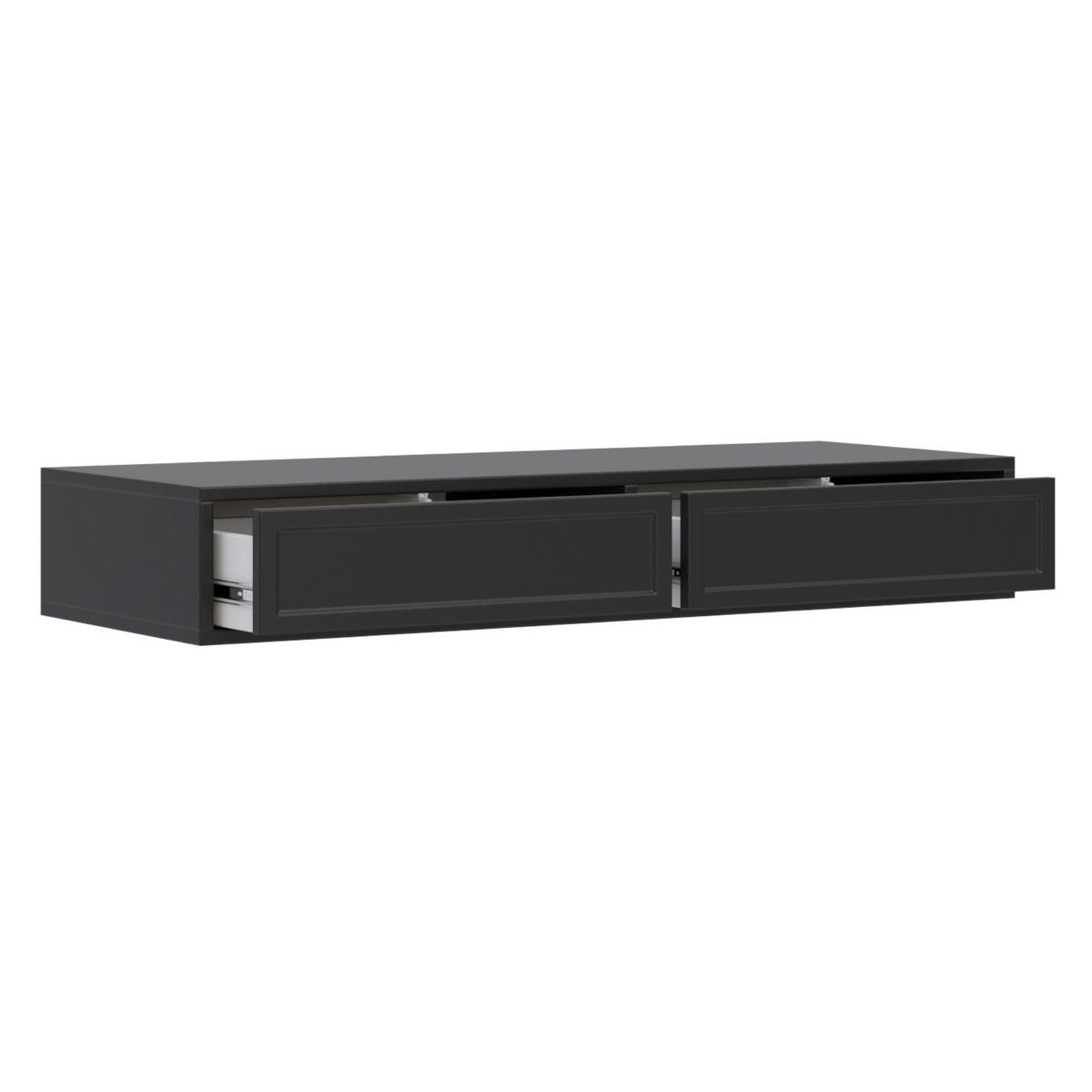 WANDKONSOLE Velveto Schwarz 110 cm - Schwarz, Holzwerkstoff (110/17/40cm) - Selsey