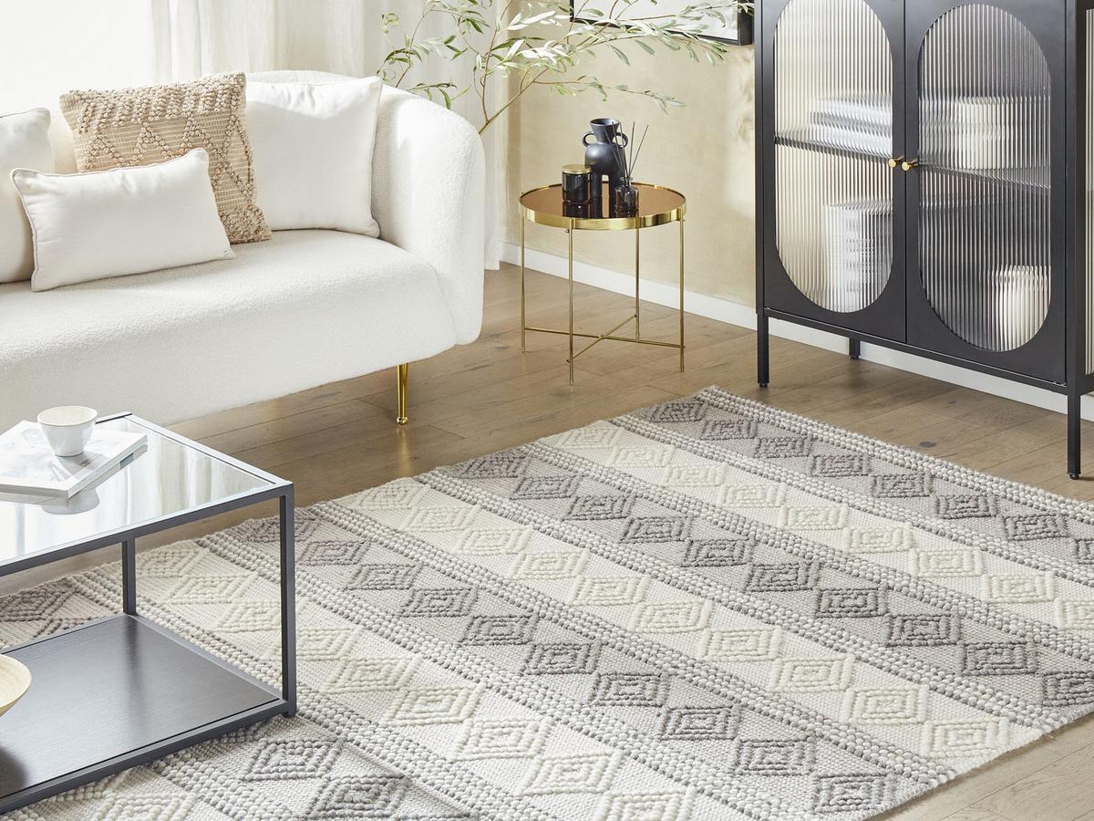 KURZFLOR-TEPPICH Bozova 200/200 cm - Beige, Textil (200/200cm) - Beliani