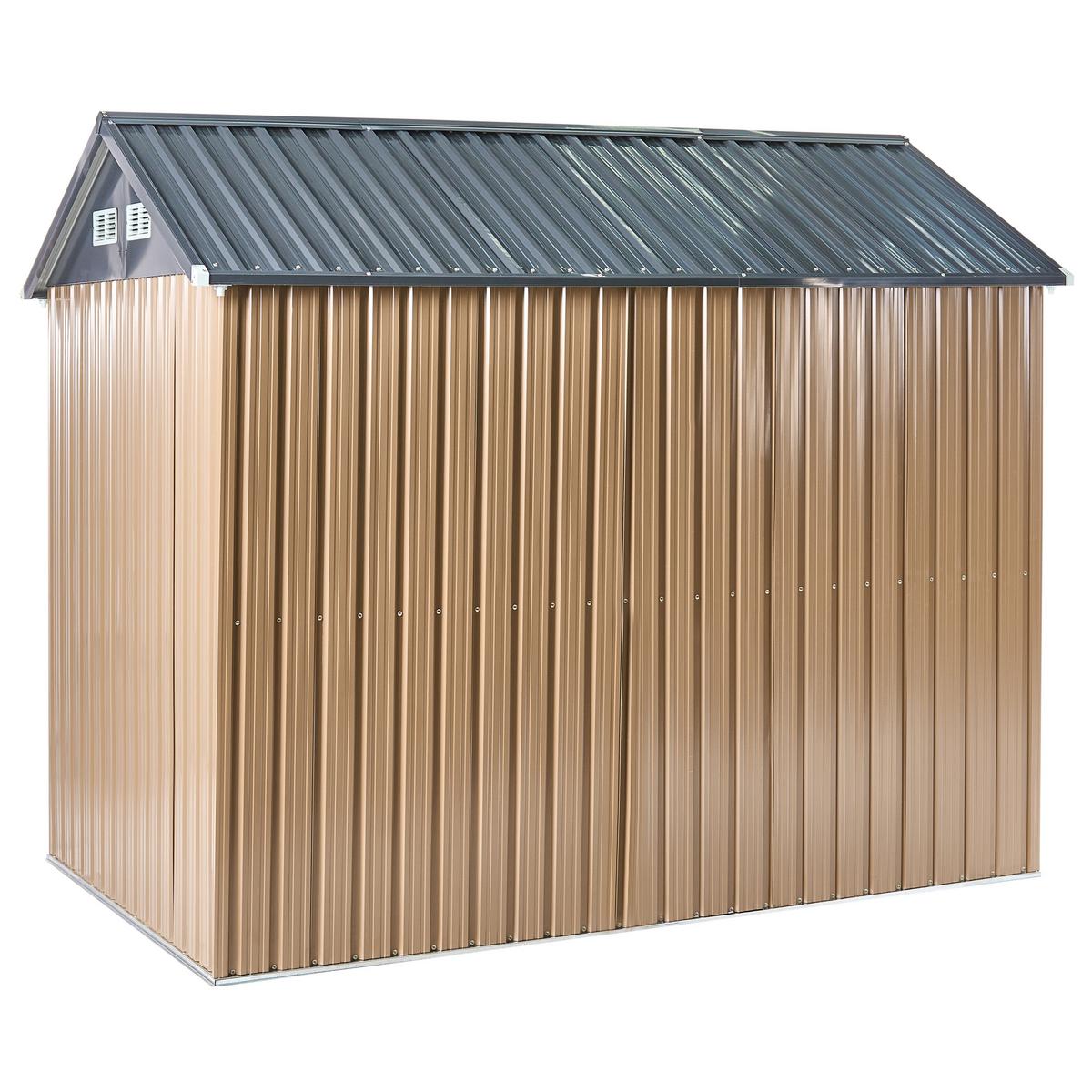GERÄTEHAUS 248 cm 161 cm Braun Nocciano - Dunkelgrau/Braun, Metall (248/218/161cm) - Beliani
