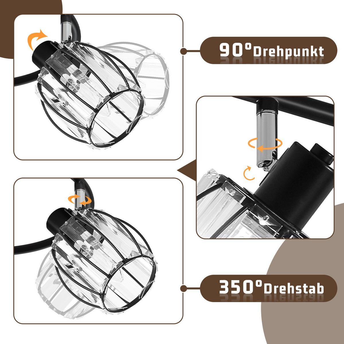 DECKENSTRAHLER Liberto 3-flammig 26/21/21cm - Schwarz, Metall (26/21/21cm) - Nettlife