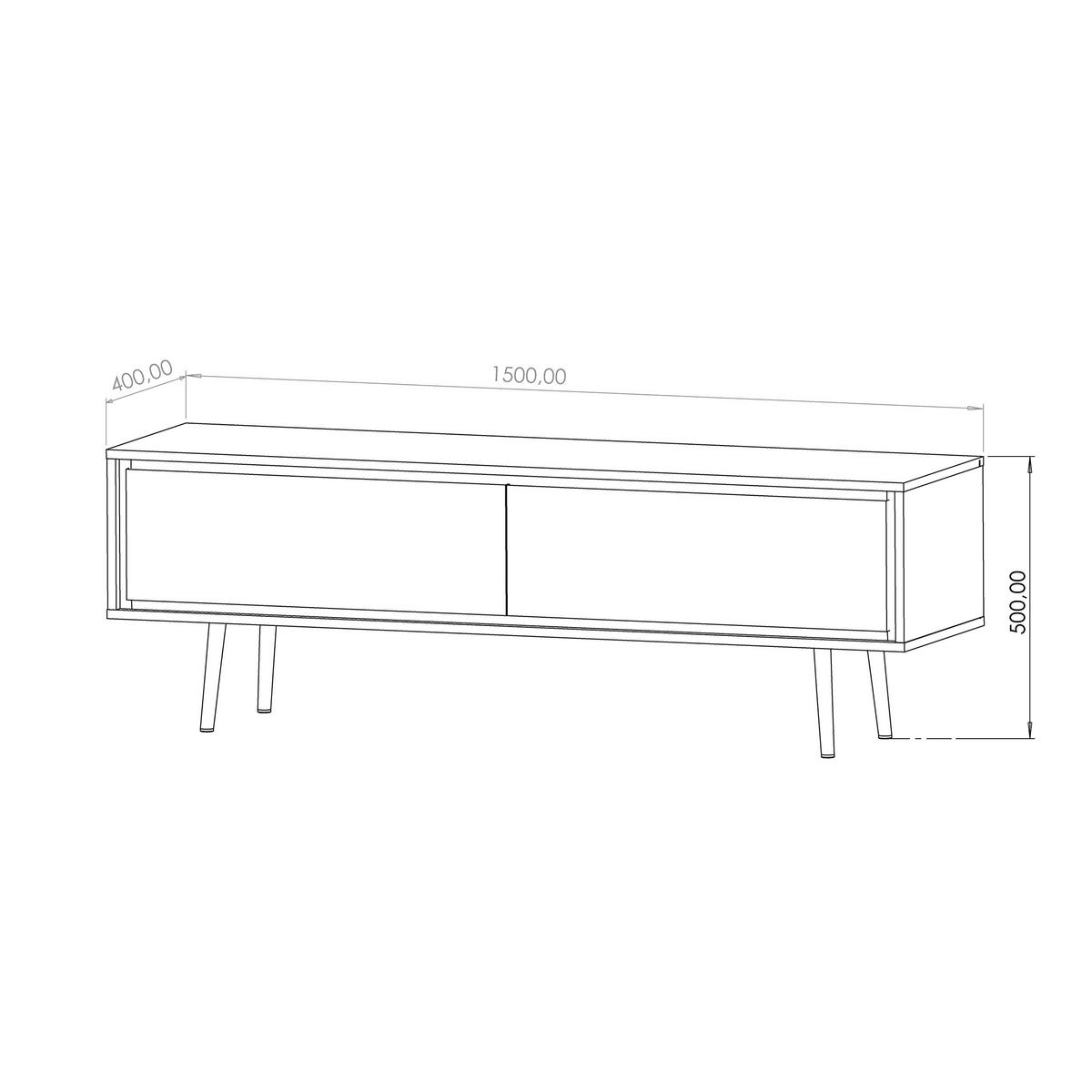 LOWBOARD Lori mit 2 Türen, Push-to-open-Öffnung, kaschmir - Kaschmir, Holzwerkstoff/Metall (150/40/40cm) - Beautysofa