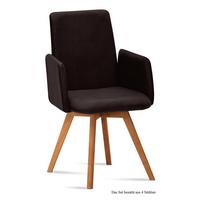 ARMLEHNSTUHL (4er-Set) Dilys 52x92x60 Eiche geölt/Espresso - Eichefarben/Dunkelbraun, Kunststoff (60/92/52cm) - 58aufmkessel